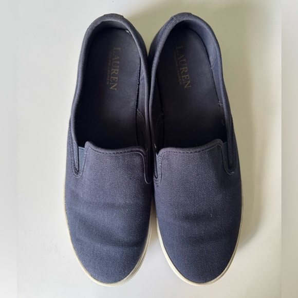 Lauren Ralph Lauren Blue Canvas Slip-On Sneakers Size 9 - Picture 2 of 7